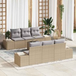 Sonata H Градински Софа Комплект 7 pcs Бежово и сиво 55 x 55 x 37 см - Canapele și bănci de grădină