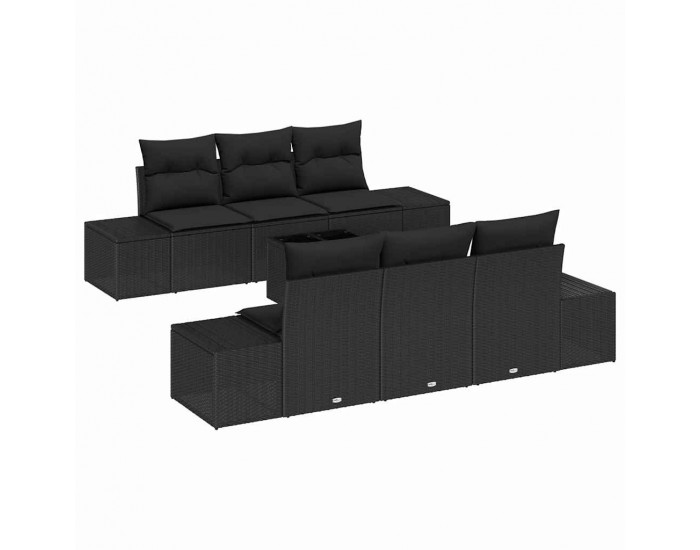 Sonata H Градински Софа Комплект 7 pcs Черно 55 x 55 x 37 см