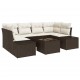 Sonata H Градински Софа Комплект 7 pcs Кафяв и Кремав 55 x 55 x 37 см