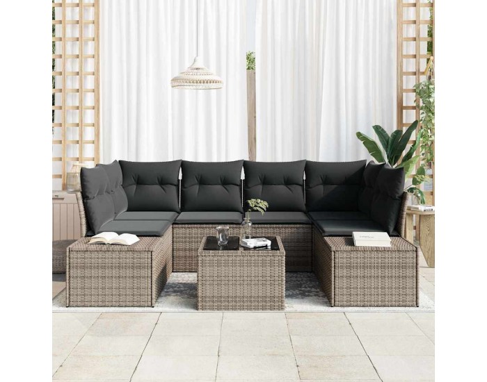 Sonata H Градински Софа Комплект с възглавница 7 pcs Сив 55 x 55 x 37 см