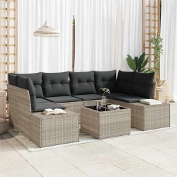 Sonata H Градински Софа Комплект 7 pcs Светло сиво и тъмно сиво - Seturi pentru exterior