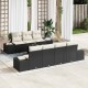 Sonata H Градински Софа Комплект 8 pcs Черен и кремав 55 x 55 x 37 см