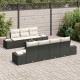 Sonata H Градински Софа Комплект 8 pcs Черен и кремав 55 x 55 x 37 см