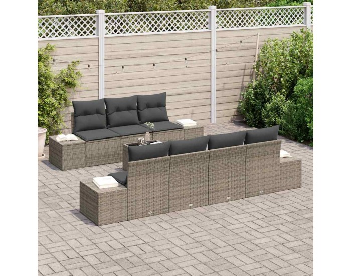 Sonata H Градински Софа Комплект с възглавница 8 pcs Сив 55 x 55 x 37 см