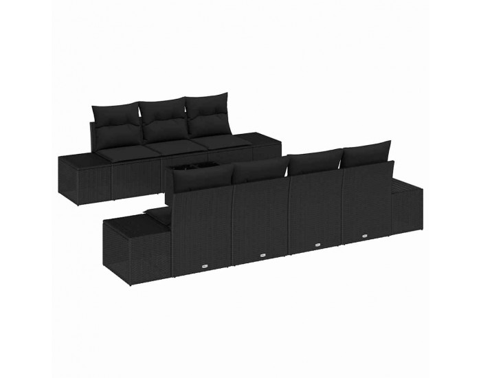 Sonata H Градински Софа Комплект 8 pcs Черно 55 x 55 x 37 см