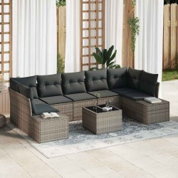 Sonata H Градински Софа Комплект с възглавница 8 pcs Сив 55 x 55 x 37 см - Canapele și bănci de grădină