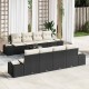 Sonata H Градински Софа Комплект 7 pcs Черен и кремав 55 x 55 x 37 см