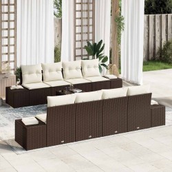 Sonata H Градински Софа Комплект 7 pcs Кафяв и Кремав 55 x 55 x 37 см - Seturi pentru exterior