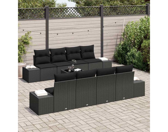 Sonata H Градински Софа Комплект 7 pcs Черно 55 x 55 x 37 см