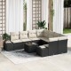 Sonata H Градински Софа Комплект 9 pcs Черен и кремав 55 x 55 x 37 см