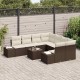 Sonata H Градински Софа Комплект 9 pcs Кафяв и Кремав 55 x 55 x 37 см