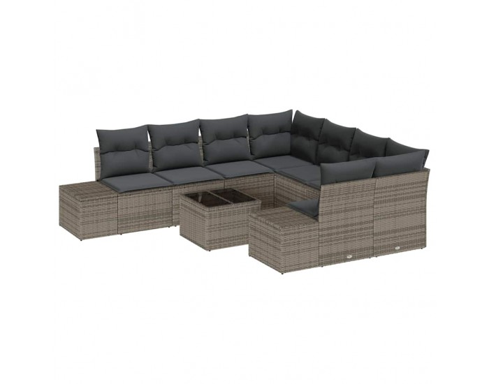 Sonata H Градински Софа Комплект с възглавница 9 pcs Сив 55 x 55 x 37 см