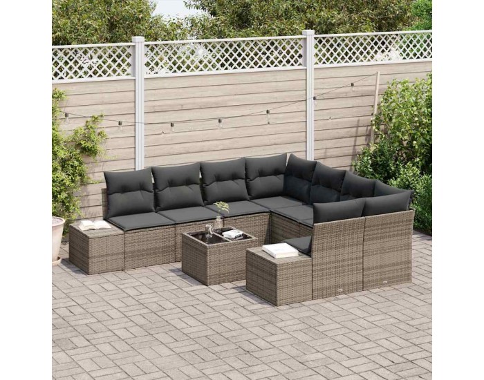 Sonata H Градински Софа Комплект с възглавница 9 pcs Сив 55 x 55 x 37 см