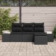 Sonata H Градински Софа Комплект с възглавница 4 pcs Черно