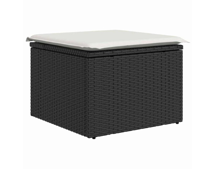 Sonata Set de canapele pentru grădină 5 buc. Negru și Crem poliratan