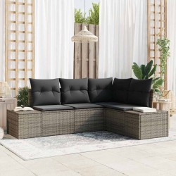 Sonata H Градински Софа Комплект с възглавница със съхранение 4 pcs Сив - Canapele și bănci de grădină