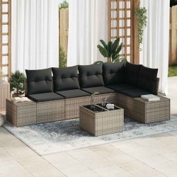 Sonata H Градински Софа Комплект с възглавница 6 pcs Светлосиво - Canapele și bănci de grădină