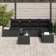 Sonata H Градински Софа Комплект 6 pcs Черно Полиратан, Покрит метал
