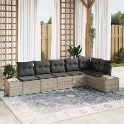 Sonata H Градински Софа Комплект с възглавница 6 pcs Светлосиво - Canapele și bănci de grădină