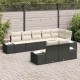 Sonata H Градински Софа Комплект 8 pcs Черно и кремаво 319 x 154 x 85 см