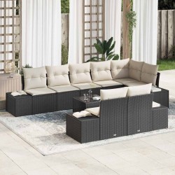 Sonata H Градински Софа Комплект 9 pcs Черно и кремаво 319 x 154 x 85 см - Seturi pentru exterior