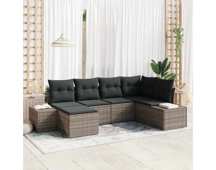 Sonata H Градински Софа Комплект 6 pcs Сив 264 x 154 x 85 см Полиратан