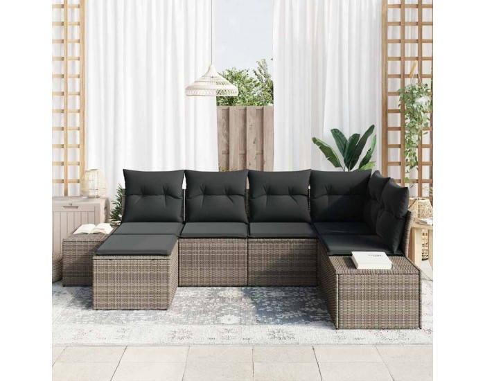 Sonata H Градински Софа Комплект 6 pcs Сив 264 x 154 x 85 см Полиратан