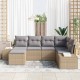 Sonata Set de canapele pentru grădină 6 buc. Beige și gri deschis