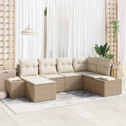 Sonata H Градински Софа Комплект с възглавница 6 pcs бежово и кремаво - Seturi pentru exterior