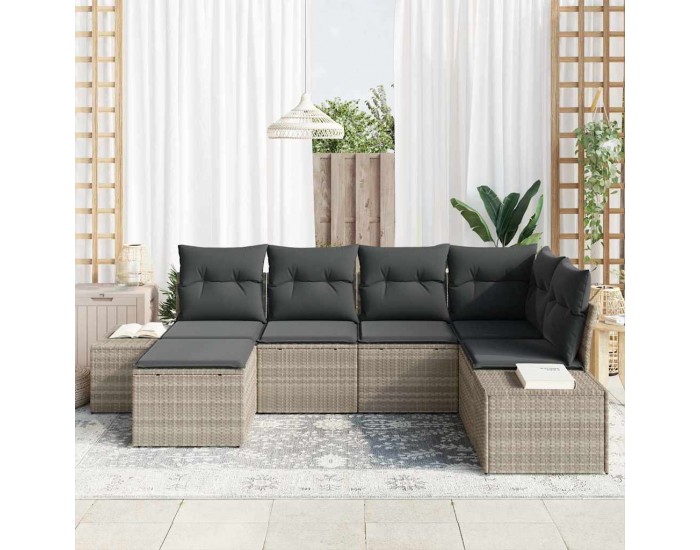 Sonata H Градински Софа Комплект 6 pcs Светлосиво 264 x 154 x 85 см