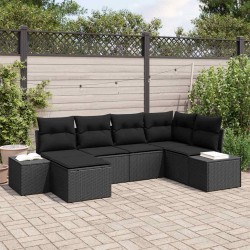 Sonata H Градински Софа Комплект 6 pcs Черно 264 x 154 x 85 см Полиратан - Canapele și bănci de grădină