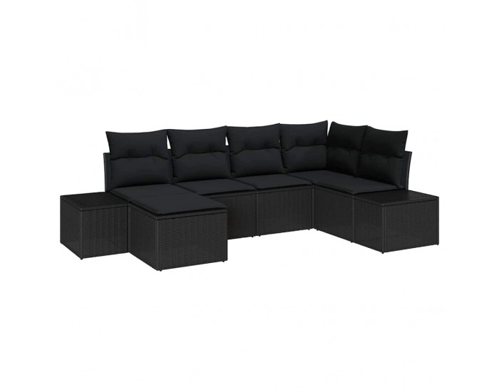 Sonata H Градински Софа Комплект 6 pcs Черно 264 x 154 x 85 см Полиратан