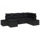 Sonata H Градински Софа Комплект 6 pcs Черно 264 x 154 x 85 см Полиратан