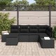 Sonata H Градински Софа Комплект 6 pcs Черно 264 x 154 x 85 см Полиратан