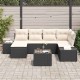 Sonata H Градински Софа Комплект 7 pcs Черно и кремаво 264 x 154 x 85 см