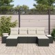 Sonata H Градински Софа Комплект 6 pcs Черно и кремаво 184 x 62 x 85 см