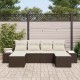 Sonata H Градински Софа Комплект 6 pcs Кафяво и кремаво 184 x 62 x 85 см