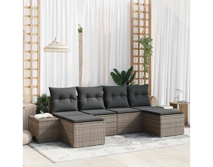Sonata H Градински Софа Комплект 6 pcs Сив 184 x 62 x 85 см Полиратан