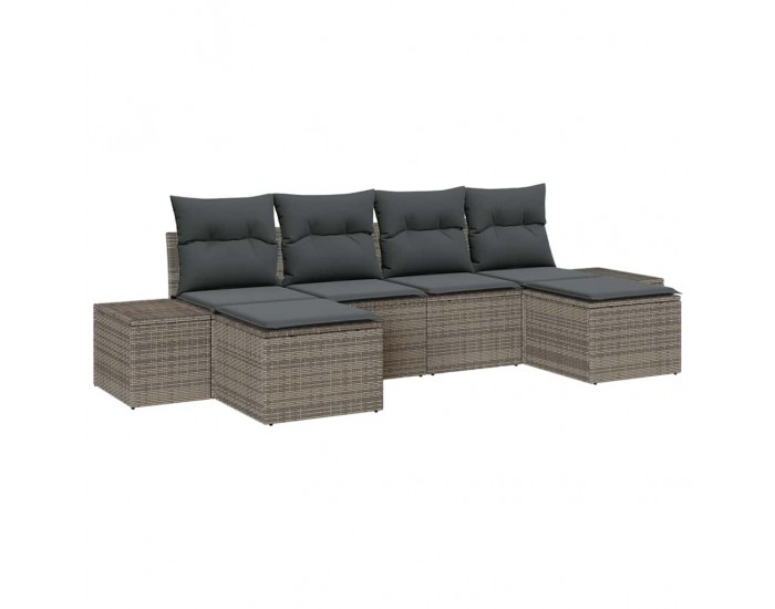 Sonata H Градински Софа Комплект 6 pcs Сив 184 x 62 x 85 см Полиратан