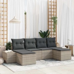 Sonata H Градински Софа Комплект 6 pcs Светлосиво 184 x 62 x 85 см - Canapele și bănci de grădină