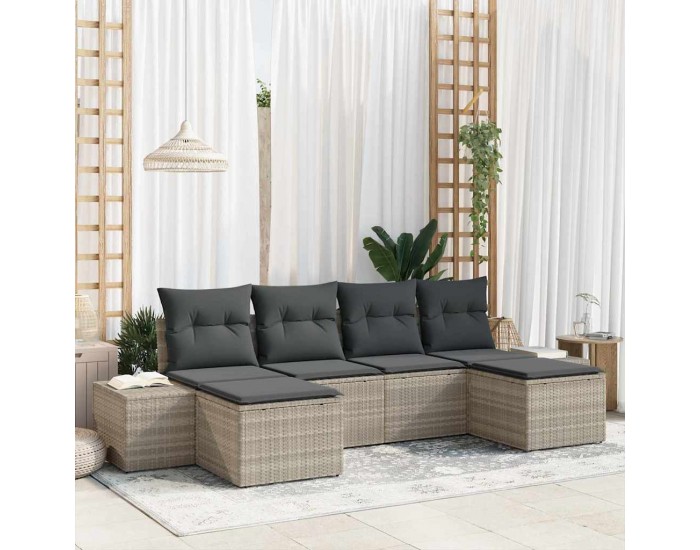 Sonata H Градински Софа Комплект 6 pcs Светлосиво 184 x 62 x 85 см