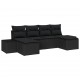 Sonata H Градински Софа Комплект 6 pcs Черно 184 x 62 x 85 см Полиратан
