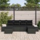 Sonata H Градински Софа Комплект 6 pcs Черно 184 x 62 x 85 см Полиратан