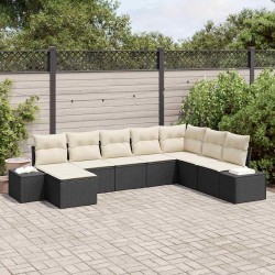 Sonata H Градински Софа Комплект 8 pcs Черно и кремаво 319 x 209 x 85 см - Seturi pentru exterior