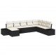 Sonata H Градински Софа Комплект 8 pcs Черно и кремаво 319 x 209 x 85 см