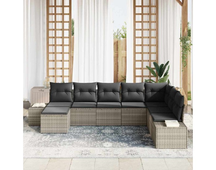 Sonata H Градински Софа Комплект 8 pcs Светлосиво 319 x 209 x 85 см