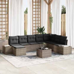 Sonata H Градински Софа Комплект 9 pcs Сив 319 x 209 x 85 см Полиратан - Canapele și bănci de grădină