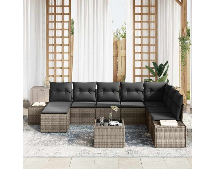 Sonata H Градински Софа Комплект 9 pcs Сив 319 x 209 x 85 см Полиратан