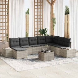 Sonata H Градински Софа Комплект 9 pcs Светлосиво 319 x 209 x 85 см - Canapele și bănci de grădină