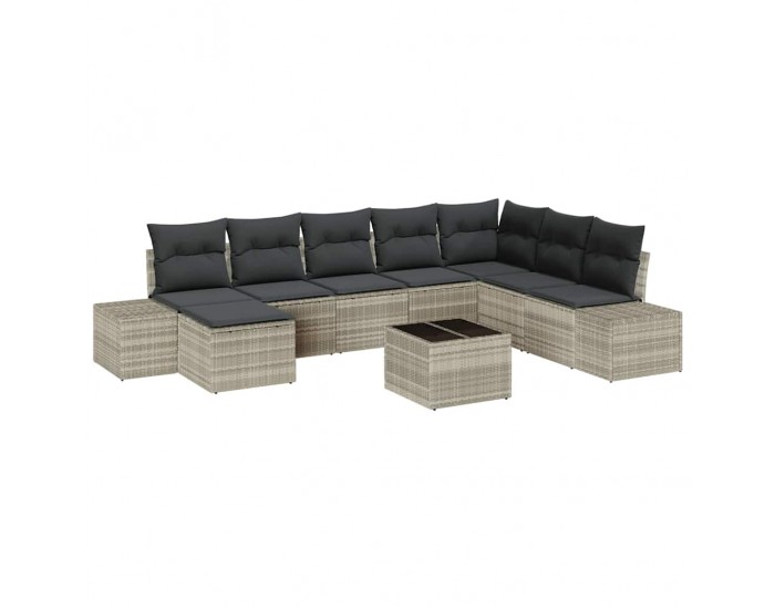 Sonata H Градински Софа Комплект 9 pcs Светлосиво 319 x 209 x 85 см